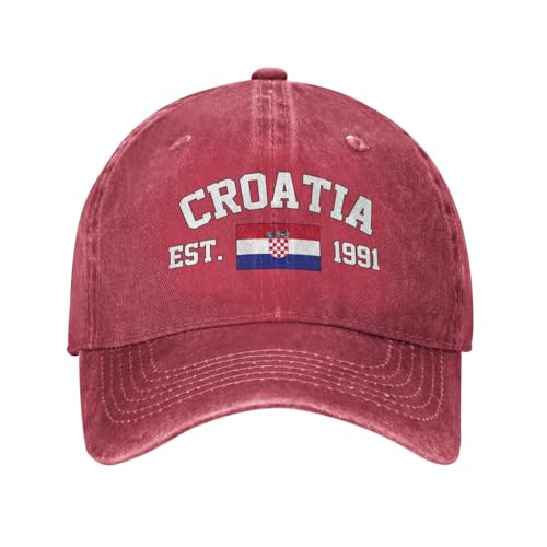 Gorra de béisbol vintage con bandera de Croacia miniatura 2