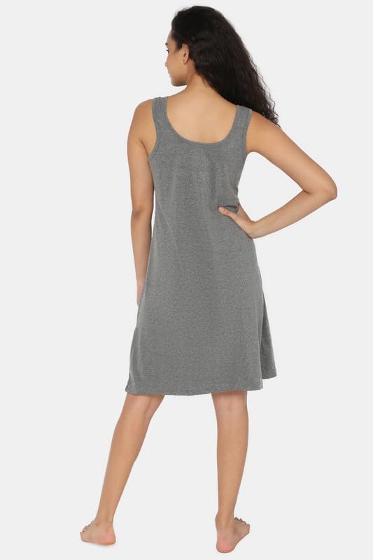 Image of INTIMACY LINGERIE Knee-Length Cotton Slips for Women Maxi Nighty Slip 3 /4 Slip Short Nighty Comfortable Cotton Night Slip for Women