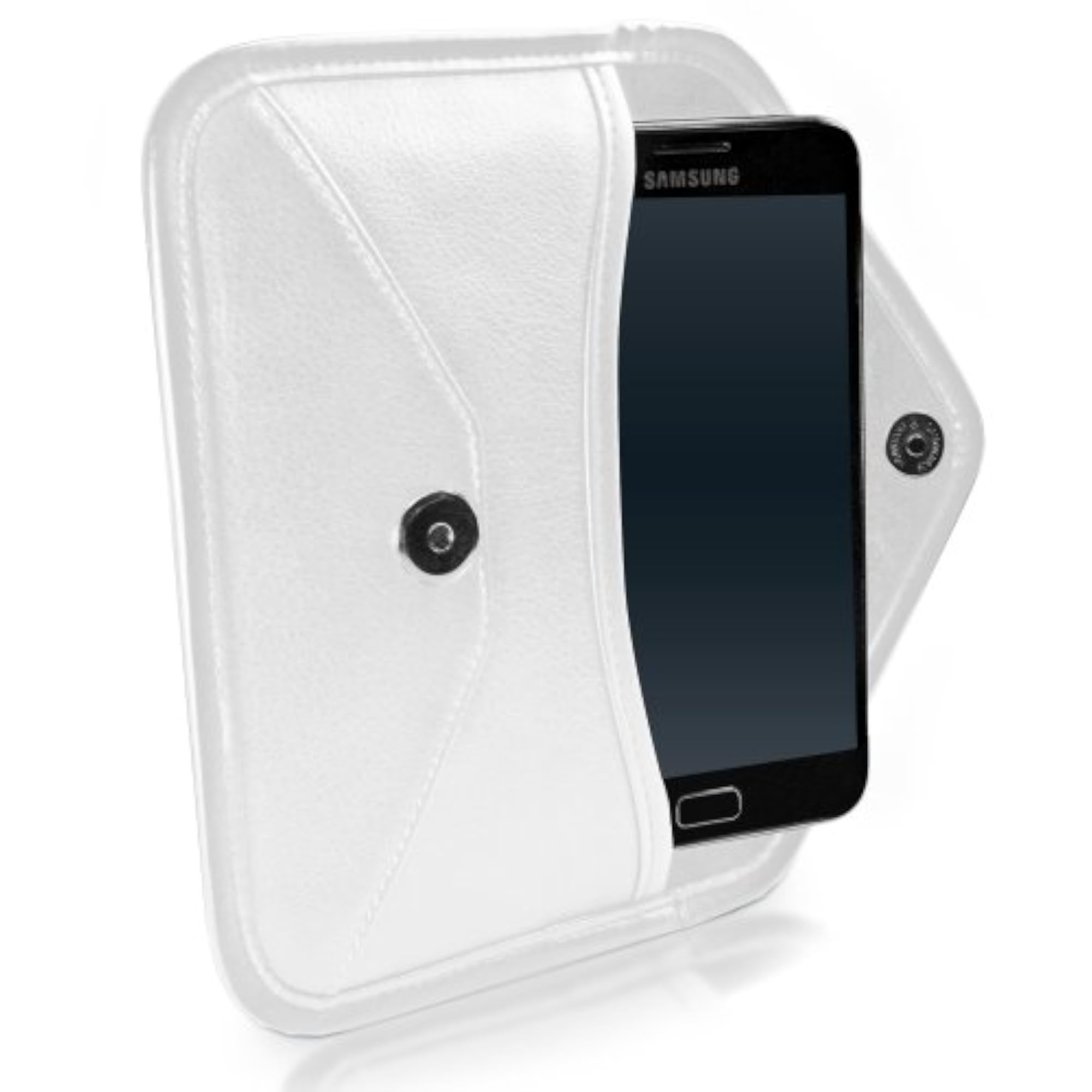 Elite Leather Messenger Pouch for Yezz Max 3 - Ivory White