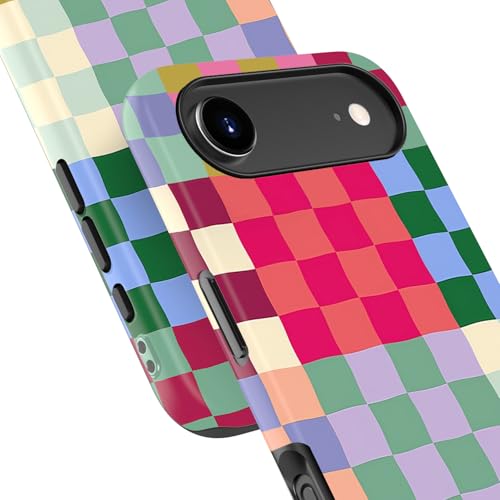 Image of Goodon for iPhone Air Case Cute - Wireless Charging Compatible - Dual-Layer Hard Shell + Silicone Cover - Protective Phone Case with Trendy Designs for Women - Patchwork Checkerboard