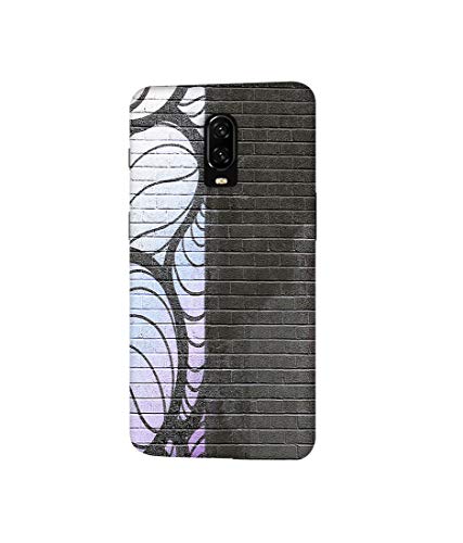 Image of Amazon Brand - Solimo Hardcover Designer Black And White Brick 3D Printed Hard Back Case Backcase For Mobile Cover For Oneplus 6T