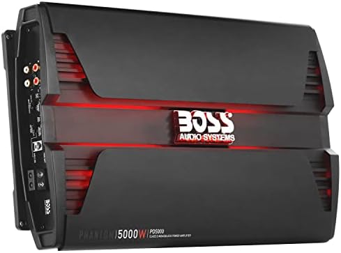 BOSS Audio Systems PD5000 Phantom 5000-Watt, 1, 2, 4 Ohm Stable Class D Monoblock Car Amplifier with Remote Subwoofer Control