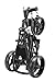 Qwik-Fold 360 Swivel 3 Wheel Push Pull Golf CART - 360* Rotating Front Wheel - ONE Second to Open & Close! (Charcoal/Black)