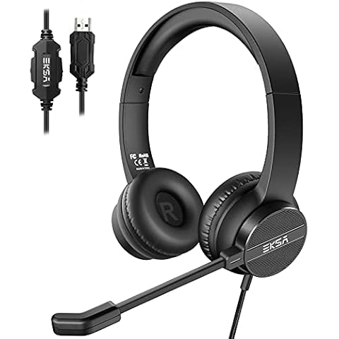 EKSA H12E USB Headset with Noise Cancellation Cover