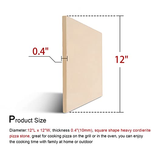Ggc Pizza Stone For Oven And Grill, 12 Inch Square Bread Baking Stone, Thermal Shock Resistant For Cooking Stone, Making Pizza Bread Cookie And More #TOP1