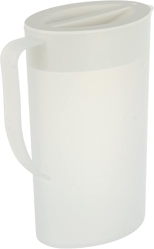 Jarra de plástico HEMOTON con tapa y mango resistente al calor, jarra de agua fría y caliente, jarra de agua para zumos, bebidas, camping, picnics