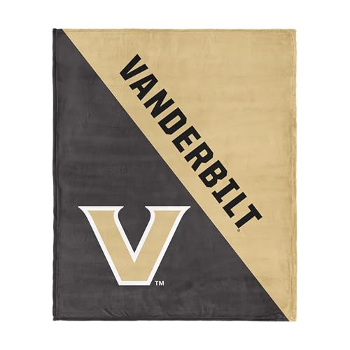 Northwest NCAA Vanderbilt Commodores Halftone Silk Touch Throw Blanket, 46 x 60 in, Ultra Soft Plush Polyester, Lightweight Warm Decorative Couch Bed Game Day Gift