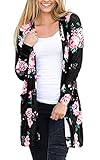 ECOWISH Womens Boho Irregular Long Sleeve Wrap Kimono Cardigans Casual Coverup Coat Tops Outwear S-3XL