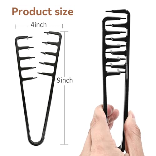 Peine Texturizador para Hombre, Dientes Anchos, Negro miniatura 2
