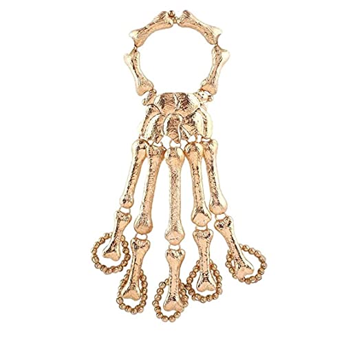 Schnuger Bracelet De Squelette Bracelet À La Main Créative Chaîne De Poignet Gothique Style Gothique Bracelet avec Anneau De Doigt Chic Halloween Chaîne De Doigt Cover