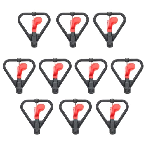 Lot de 10 têtes d'arrosage - Rotation automatique à 360 degrés - Couverture papillon jusqu'à 9 à 16 pieds - Arroseur de pelouse pour arroseur de jardin domestique