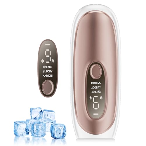 Depiladora Laser con Tecnología de Enfriamiento Rápido de Zafiro, IPL Depiladora de Luz Pulsada de 9 Niveles Proporciona Consejos Inteligentes Para Partes del Cuerpo de Diferentes Niveles de Energía