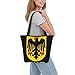 GZEKWLP Germany Coat of Arms Flag Reusable Shoulder Bag Casual Grocery Tote Bag Zipper Shopping Handbags for Women