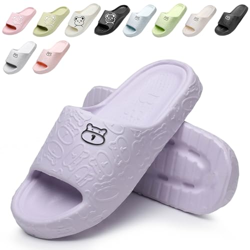 ALAIFU Hausschuhe Badeschuhe Herren Damen Schlappen Badeschlappen Weich Rutschfeste Strand Sandalen Indoor Slippers Dicke Sohle Duschsandale Badezimmer Rutschfest Wolke Latschen Cozy Slides…