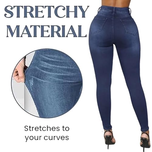 Akapi Jeans Mujer, Akapi Curvy Jeans, Classic High Waist Butt Lift Stretch Slim Fit Denim Pants for Women2
