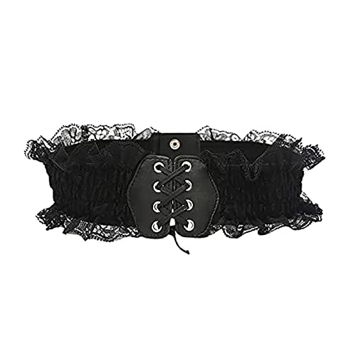 Women Elastic Wide Lace Stretchy Waist Dress Belt Fashion Cinch Retro Trendy Ladies Black Wrap Waist Belt