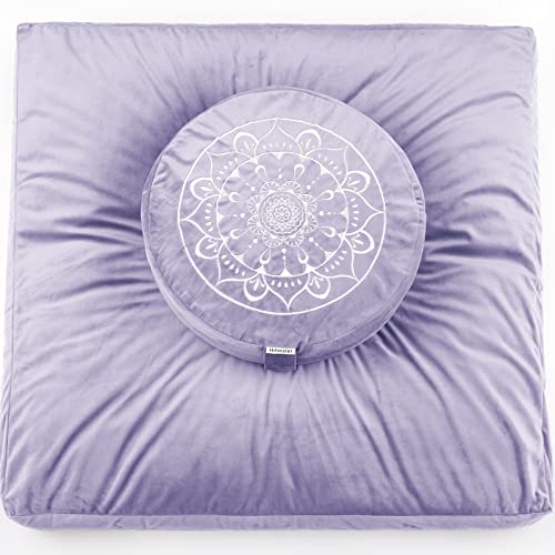 Hihealer Großes Meditationskissen und Zabuton-Matte Set –...
