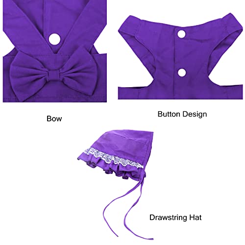 Apott Purple Tutu Dog Dress With Hat Pet Tulle Costume Vest Skirt Lace Trim Puppy Clothes Outfit Apparel For Small Cats Doggies Girl, L #TOP4