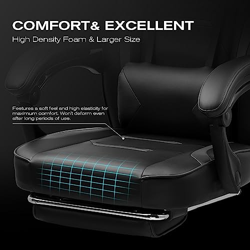 Gaming-Chair-Video-Game-Chairs-Gaming-Computer-Chair-with-Footrest-350Lb-Heavy-Duty-Gaming-Chair-Ergonomic-Office-Chair-Lumbar-Support-for-Adults-High-Back-Swivel-Seat-ReclinerBlack
