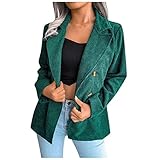 ☀☀ Der Damen-Kord-Blazer ist aus Polyester, das warm und angenehm zu tragen ist, weich und gemütlich ist