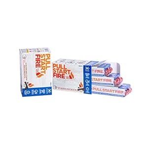 Pull Start Fire Pull String Firestarter | No Matches Required, Fire Starts in Seconds | for Campfires, Grill, Fireplace, BBQ | Lights Wet Wood, Easy to Use, Food Safe and Weather Resistant