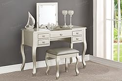 bedroom vanity sets Makeup vanity with drawers and flip up mirror