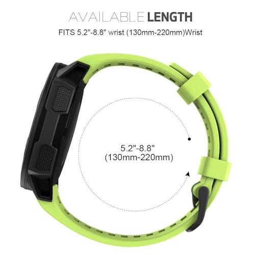 Bracelet silicone vert pour Garmin Instinct 2 en taille unique Agate