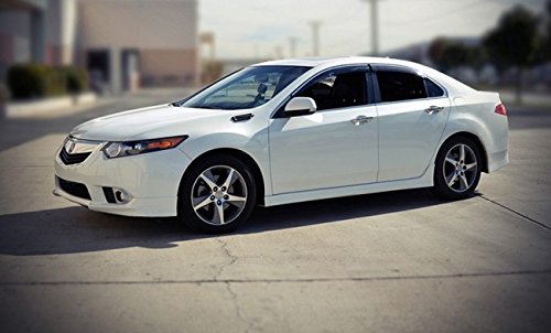 Wellvisors Replacement For 2009-2014 Acura Tsx Sedan Clip-On Chrome Trim Smoke Tinted Side Rain Guard Window Visors Deflectors 3-847Ac001 #TOP23