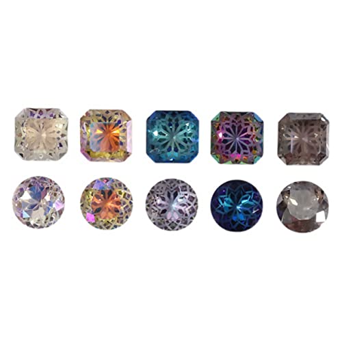 PartyKindom 10pcs Crystal Nail Jewels Shiny Nail Art Charms for DIY Manicure Jewelry Decorations Random Styles