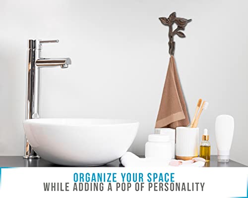 Comfify Bird On A Branch Single Wall Hook/Hanger - Metal, Heavy Duty, Rustic, Vintage, Recycled, Decorative Gift Idea - 4.75X1.8X6 - With Screws And Anchors (Rust Brown) #TOP2