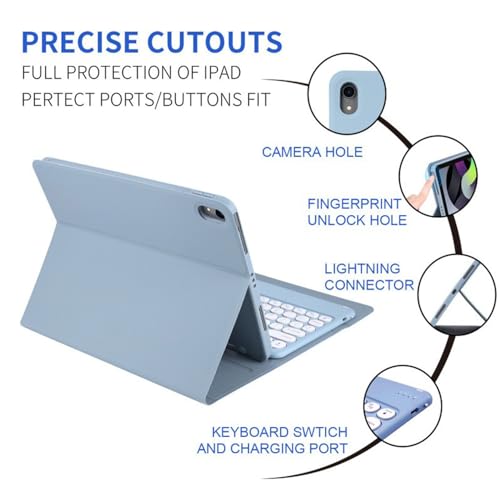 Teclado táctil magnético iPad Mini 2024 funda ligera con ratón azul JZ 4