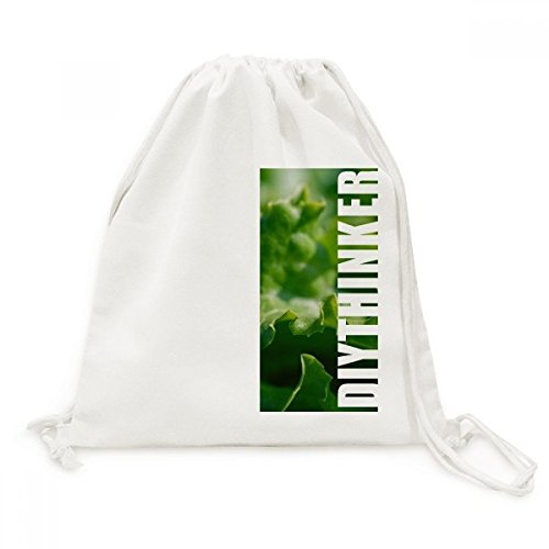Sac cordon en toile imprimé feuille nature DIYthinker pour voyage