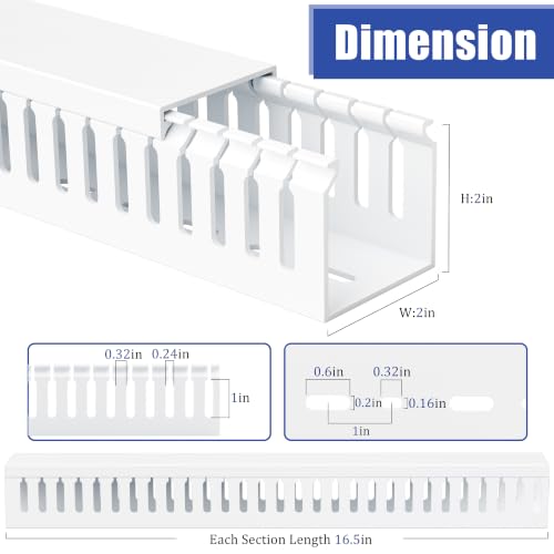 Image of 2 inch H x 2 inch W Cable Raceway, 132in Under Desk Wire Management Channel, White