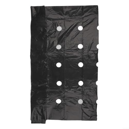 Besttoolifes Pellicola di pacciamatura perforata in PE con fori per piantare da 40 mm, copertura per terreno di controllo delle erbacce da 10 m, in plastica nera, per aiuole e aiuole, umidità del