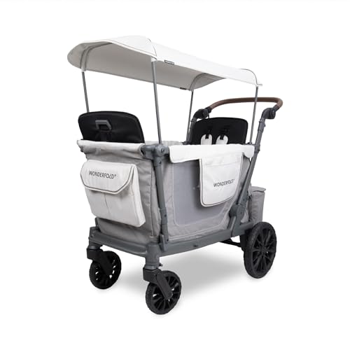 Image of WonderFold L2 Stroller Wagon, Aluminum Frame, 2 Seater, Gray