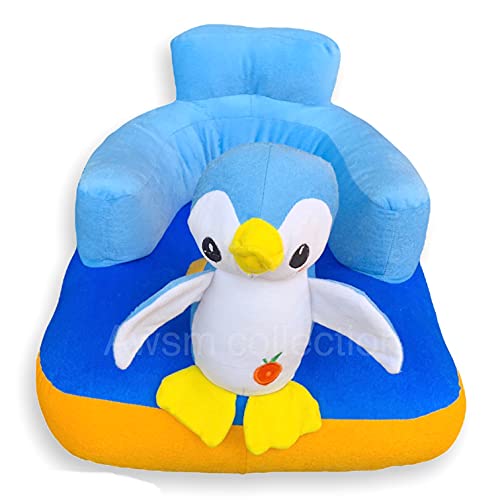 Image of Soft Plush Cushion Supporting Baby Sofa Seat Rocking Chair for Kids, Penguin, Multi Color (Use for 0 to 2 Years)