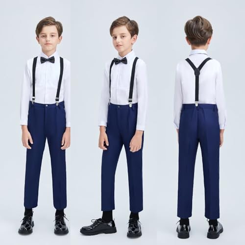 Boys Suit Pants Kids Dress Pants Flat Front Formal Straight Toddler Leg Pant Adjusted Waist School Uniform4