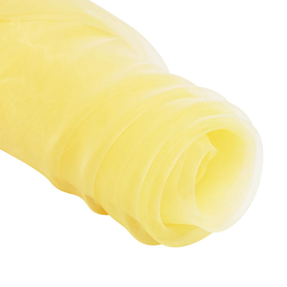 Tissu organza blanc transparent idéal pour voilage de mariage et loisirs créatifs