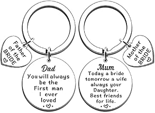 TTOVEN Wedding Gifts for Mother of The Bride Father of The Bride Wedding Gifts Keyring Set Father of The Bride Gifts Mother of The Bride Gifts for Wedding Day