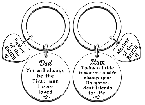 TTOVEN Regalo di nozze per la mamma, il padre della sposa set portachiavi per il giorno del matrimonio