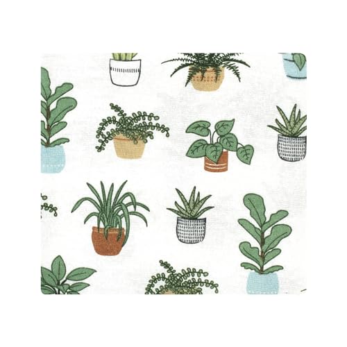 Image of Hudson Baby Unisex Baby Cotton Poly Flannel Receiving Blankets Bundle, Plants, One Size