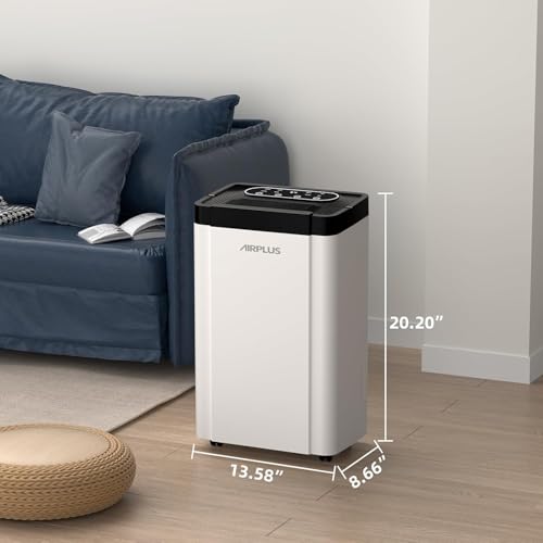 Image of AIRPLUS 5500 Sq. Ft Dehumidifiers for Home, 80 Pints Dehumidifier for Basement with Drain Hose, Continuous Drainage, Intelligent Humidistat, Dehumidifier for bathroom, bedroom, Large Room, 1909