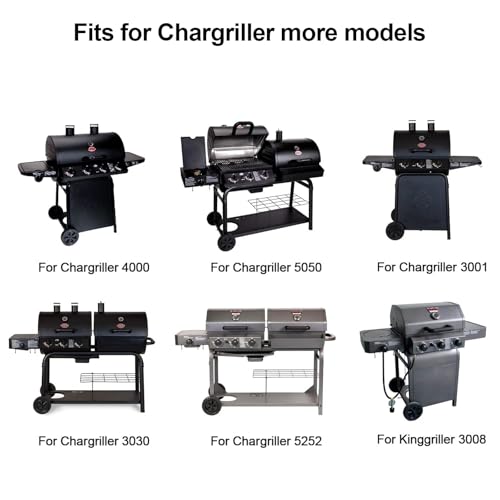 Hisencn Porcelain Cast Iron Cooking Grates for Char-Griller Duo 5050, 3001, 5650, 3008, 3030, 3725, 4000, 2121, King Griller 3008 5252, 19.75 inch Coated Cast Iron Grill Grids Replacement