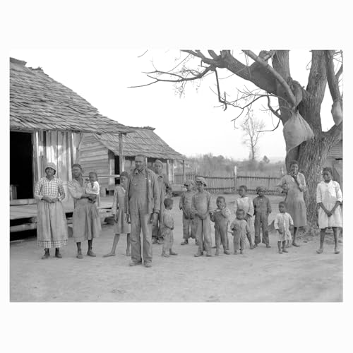 Vintage 1930s Alabama African American Family Photo Print,Black and White