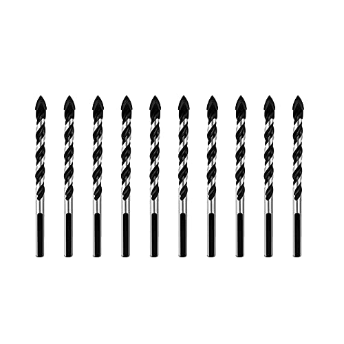 Glayent 10-Piezas 6mm Juego de Broca Taladro de Materiales Múltiples Para Taladrar En Azulejos, Juego de Broca Taladro de Albañilería Con Punta de Carburo de Tungsteno