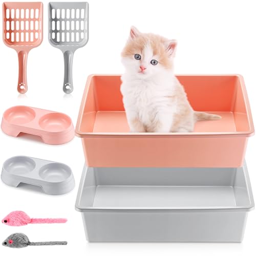 Kit de inicio para gatos con 2 areneros pequeños miniatura 1