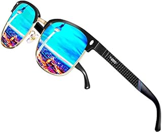 ATTCL Men's Driving Polarized Semi-Rimless Sunglasses Al-Mg Ultra Light UV400 CAT 3 CE