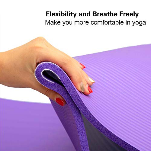 Tapete de Yoga de Espessamento Extra de 10mm (NBR) | Tapete de treino antiderrapante durável com alç