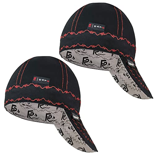 Image of Fullsheild Reversible Welding Cap Flame Resistant CAT 2 Protective FR Welder Hats 6 Pannel Midweight Printed for Men Women