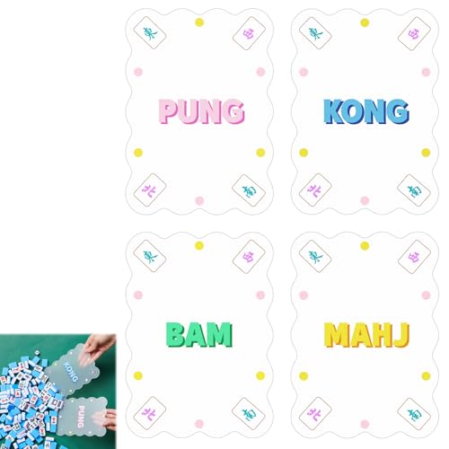 Soulchen 4 Pcs Mahjong Tile Mixer Shufflers, Transparent Frosted Print